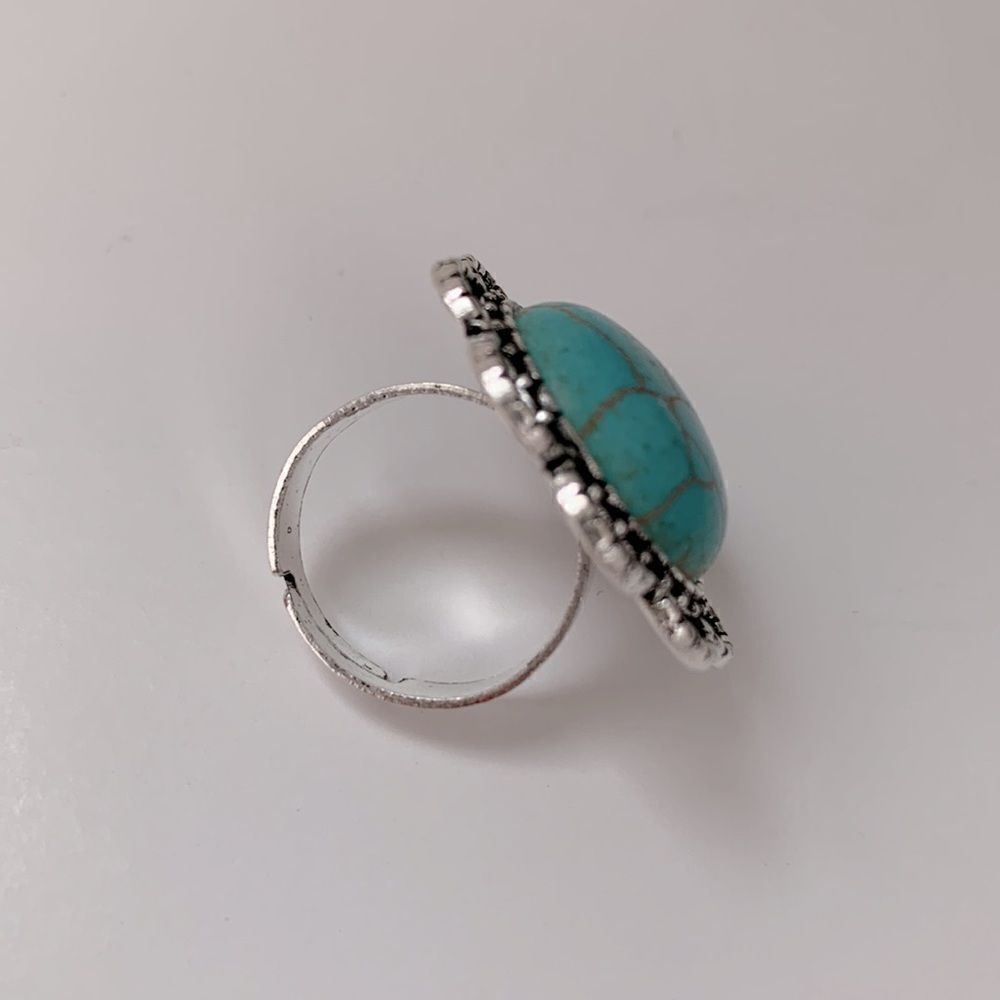 💍Beautiful Genuine Natural Turquoise Gemstone Ring for Women - Picture 3 of 7